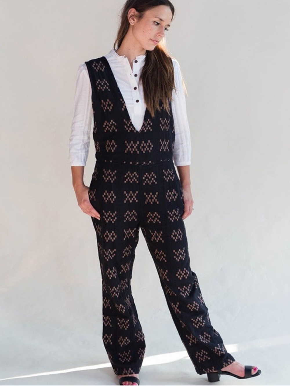 Ace & Jig Women’s Hot Crossed Back Romper Jumpsuit Straight Leg in Black XS